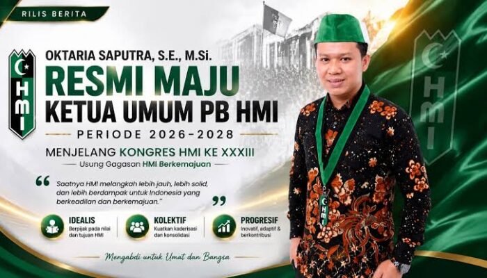 Oktaria Saputra Maju sebagai Kandidat Ketua Umum PB HMI Periode 2026–2028 dengan Gagasan HMI Berkemajuan